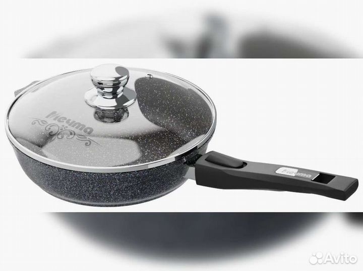 Сковорода d24 с крышкой Гранит star