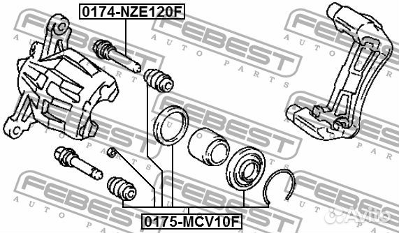 Ремкомплект переднего тормозного суппорта febest 0