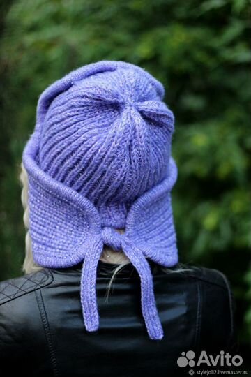 Шапка ушанка вязаная