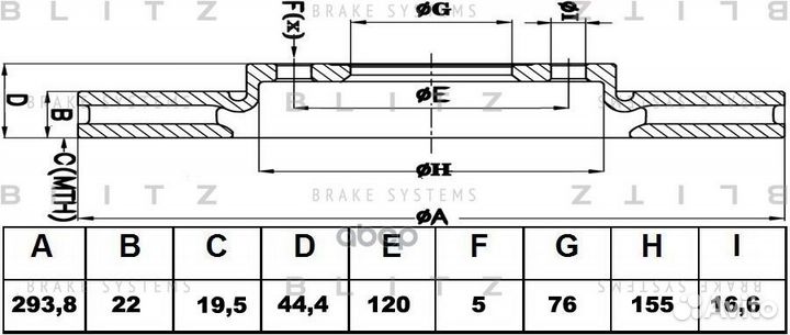 Диск тормозной зад BS0366 Blitz