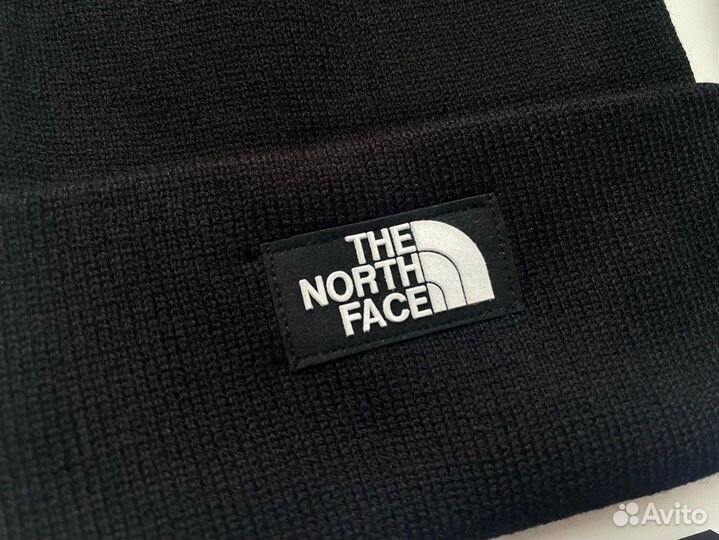 Зимний Комплект 3В1 Шапка TNF и перчатки nike