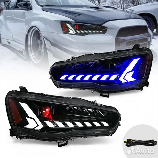 Mitsubishi lancer X LED Тюнинг Оптика Фары Y7EQ7