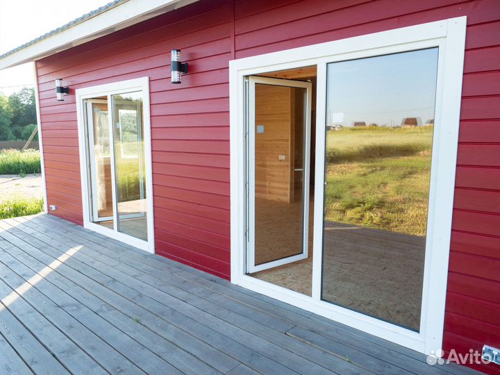 Каркасный дачный домик 72м