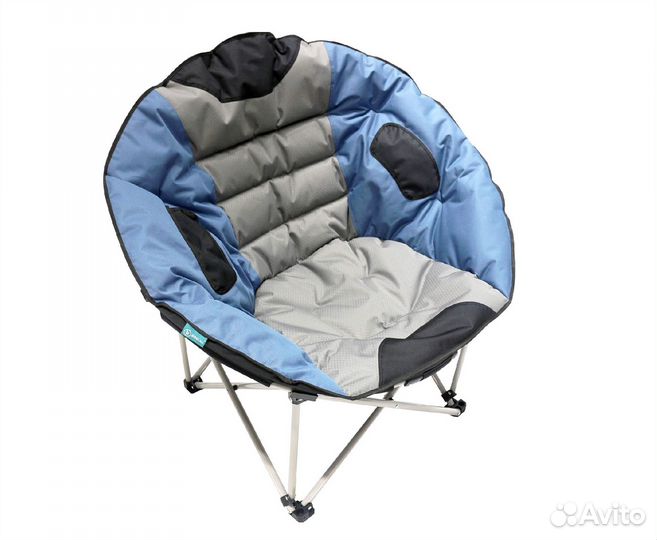 Кресло мягкое туристическое синее с серым