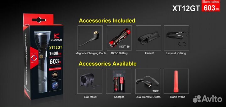 Фонарь Klarus XT12 GT