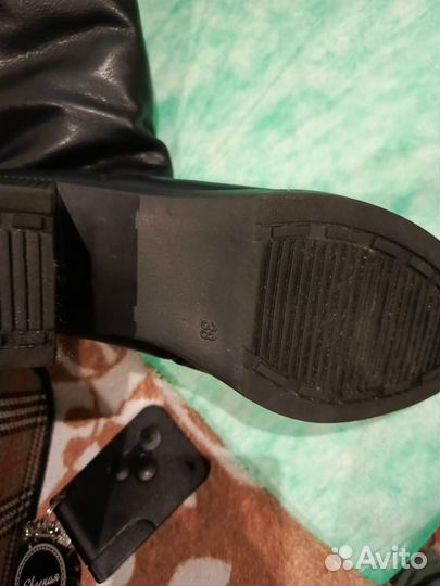 Сапоги кожаные женские 38