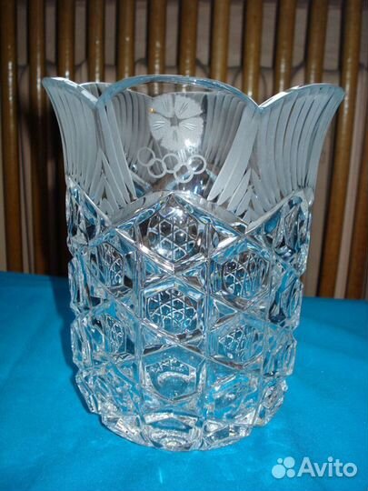 Ваза хрусталь Магнолия лзхс Винтаж СССР