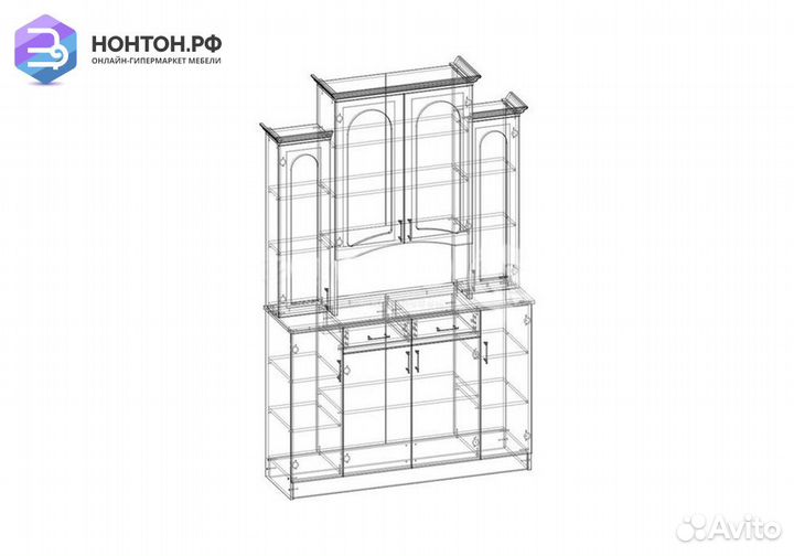 Буфет Констанция 4-х створчатый мускат