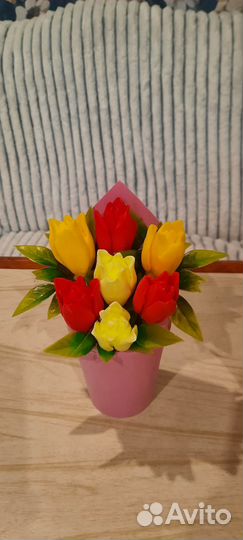 Букет из мыла, цветы на 8 марта