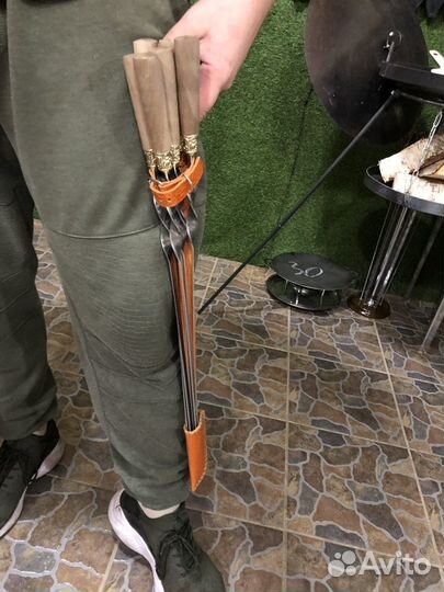 Шампуры Дуб с прямы лезвие в колчане