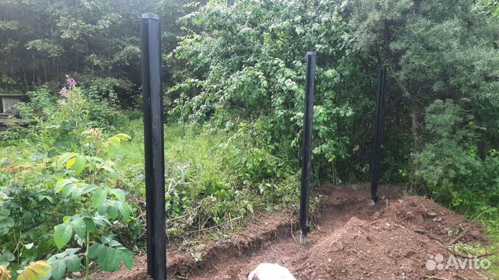 Заборные винтовые сваи