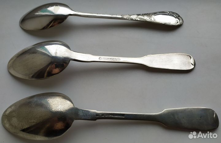 Ложки столовые и чайные. 19-20 века. Мельхиор. Лот