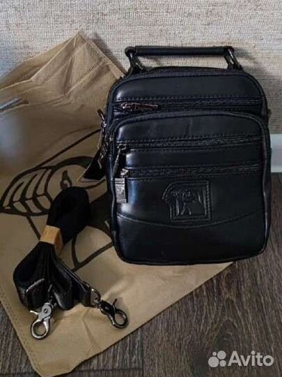 Кожаная мужская сумка новая