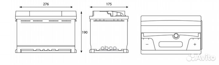 Аккумулятор gladiator Energy 77 Ah, 760 A