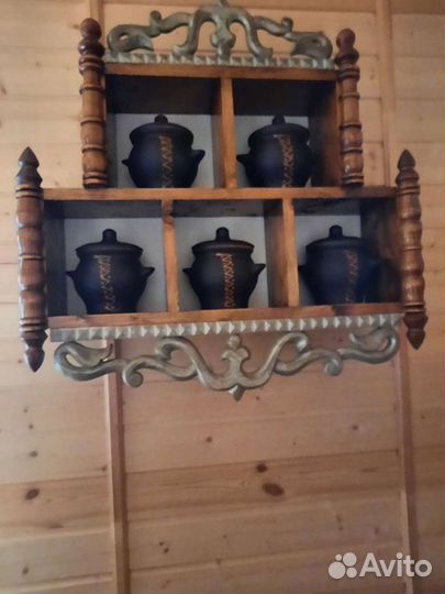 Ручная работа полочка с горшками