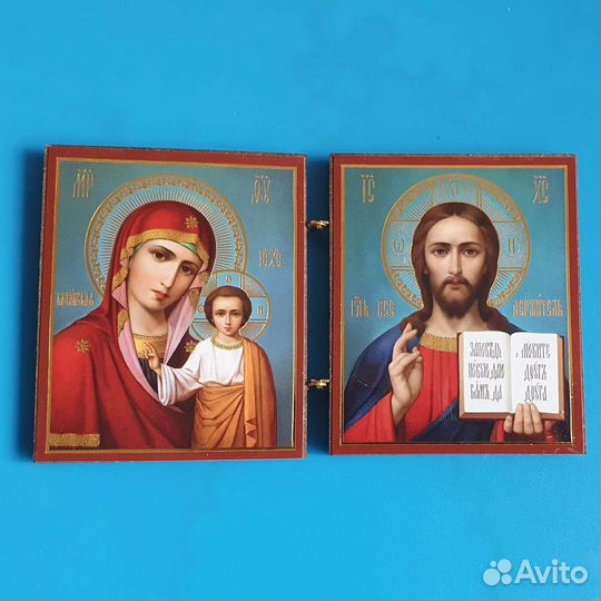 Икона складень Казанская Богоматерь, Иисус Христос