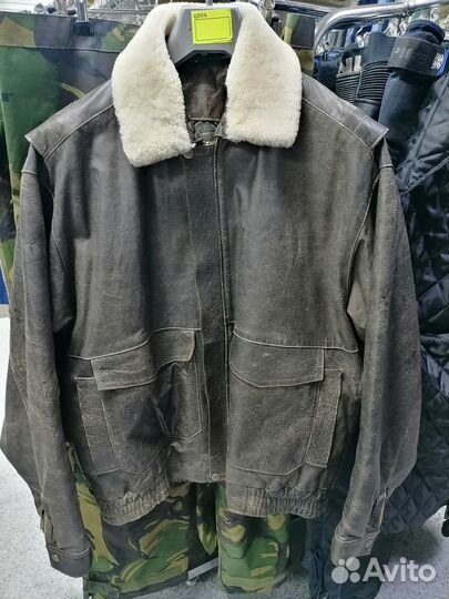 Бомбер кожаный пилот 2XL