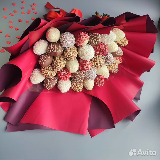 Клубника в шоколаде букет коробочка бокс