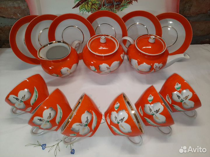 Винтаж: Чайный сервиз СССР Фарфоровая посуда СССР
