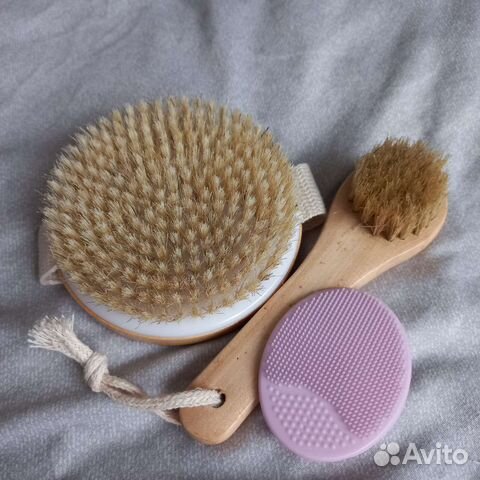 Щетки для сухого массажа набор+повязка на голову