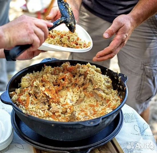 Казан чугунный плоское дно