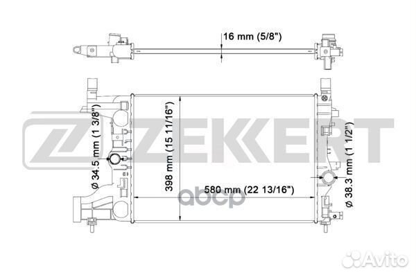 Радиатор охл. дв. Chevrolet Cruze (J300) 09- O