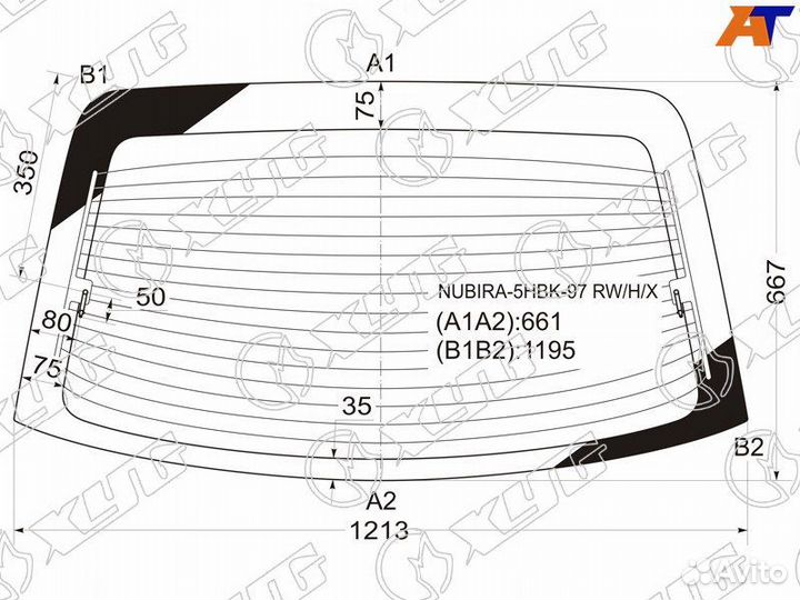 Стекло заднее Daewoo Nubira