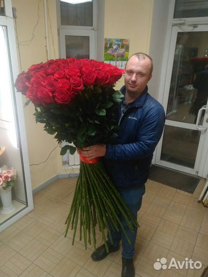 101 роза-гигант 110см