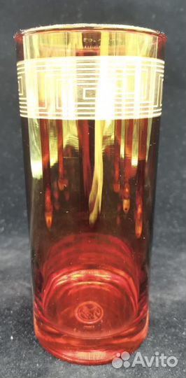 Набор 6-ти стаканов из цветного стекла Италия