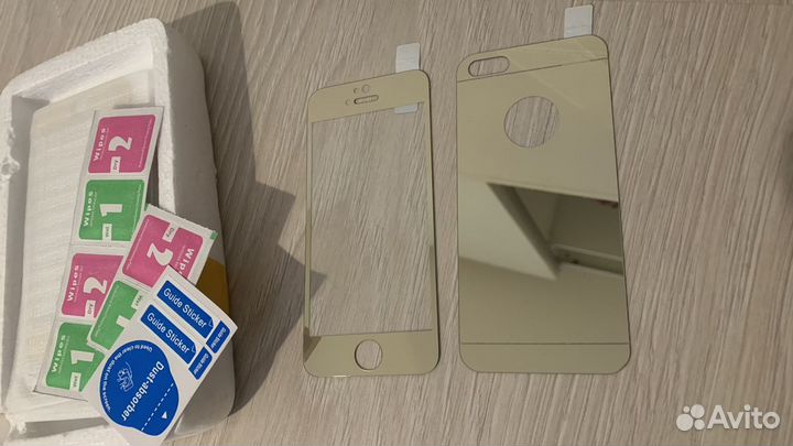 Защитное стекло iPhone 5s (набор из 7штук) + чехол