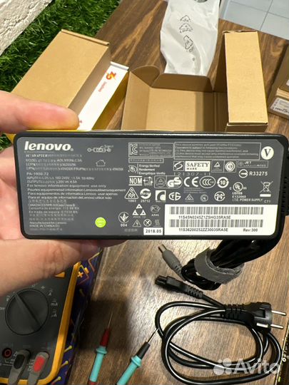 Блок питания lenovo 20v 4.5a круглый желтый разьем