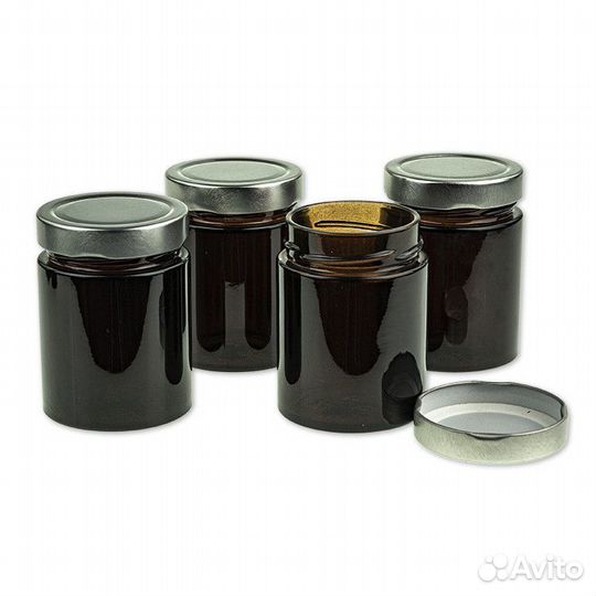 4 шт. Баночка для свечей 250 мл. (D66, коричневая)
