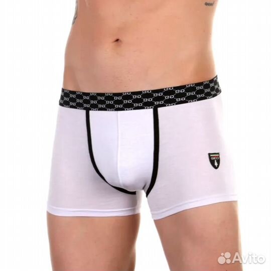 Мужские трусы боксеры белые Gucci