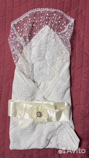 Комплект на выписку весна лето конверт одеяло плед