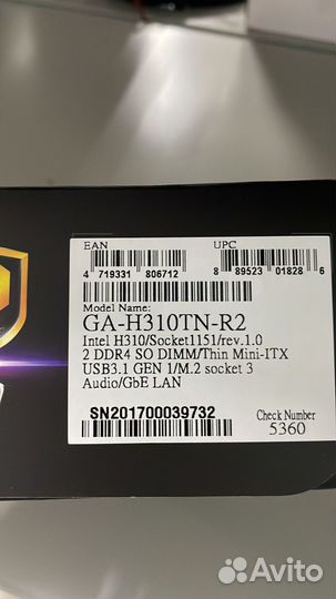 Материнская плата gigabyte GA-H310TN-R2