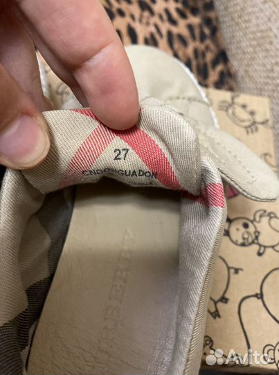 Слипоны Burberry детские