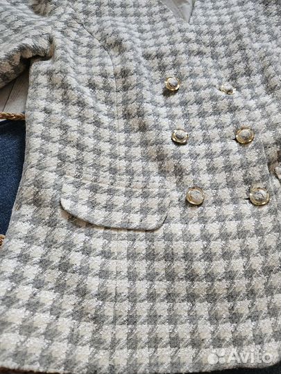 Твидовый L жакет под винтаж как новый