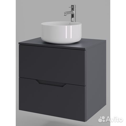 Тумба с раков. 60 графит/бел. Li-60tugmdf+B07-345W