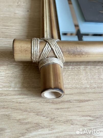 Картина «Китайские иероглифы» в бамбуковой рамке