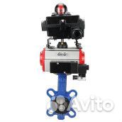 Затвор дисковый поворотный DN.ru WBV1413E-2W-Fb Ду40 Ру16, корпус - чугун GGG50, диск - чугун GGG40