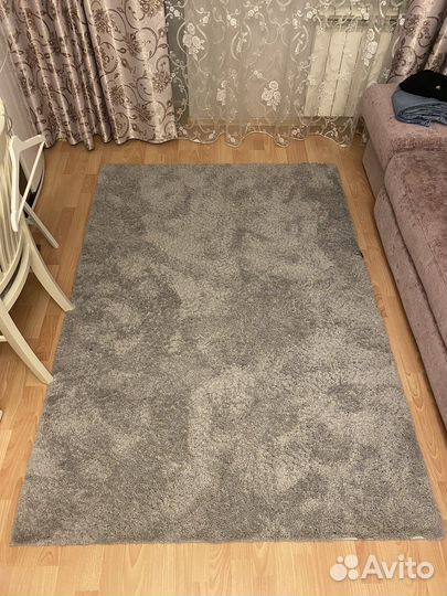 Ковер серый с высоким ворсом IKEA