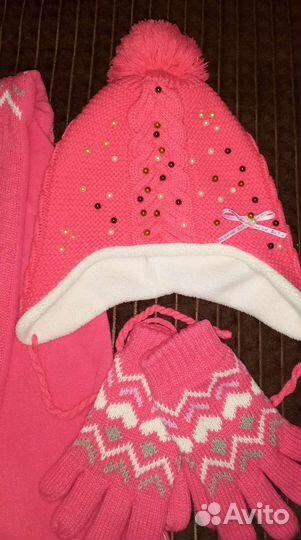 Комплект шапка, шарф, перчатки