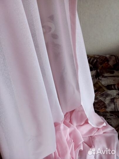 Тюль(нежно-розовый)новый