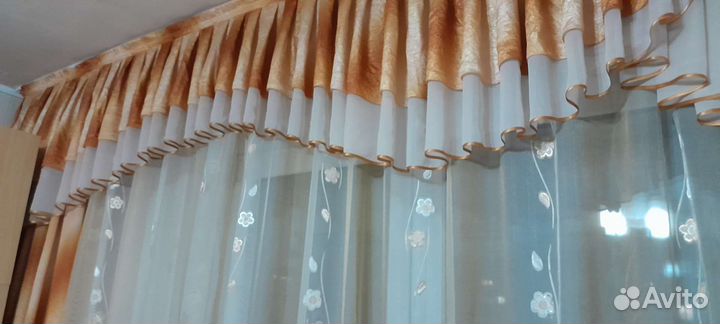 Шторы с ламбрекенами, органза
