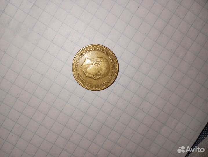 Монета Песета Франко 1966. Испания