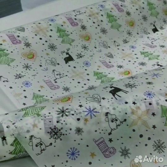 Тишью калька с печатью логотипов или принтов