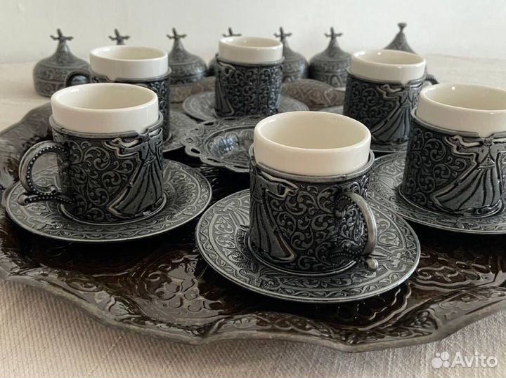Набор для турецкого кофе 6 пар на подносе