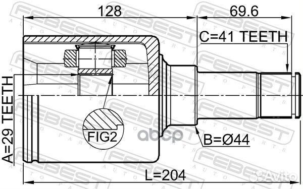 ШРУС внутр левый ford transit TT9 2006-2013 211