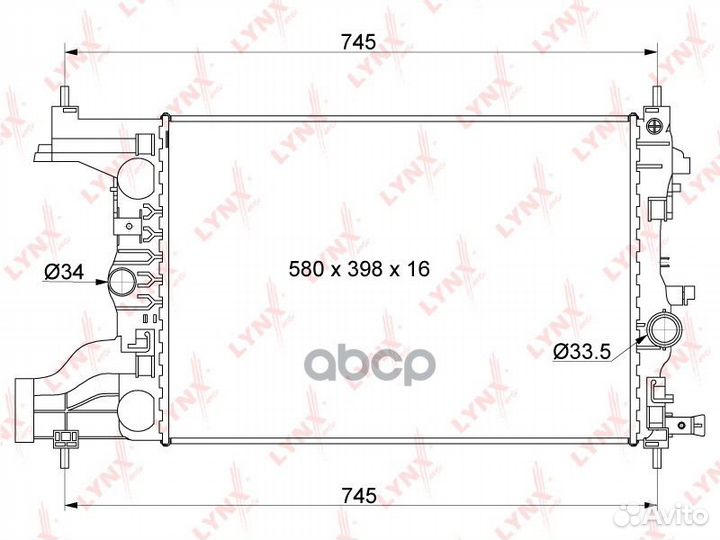 Радиатор охлаждения паяный MT RB1013 lynxauto