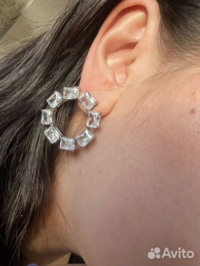 Серьги Swarovski Millenia круглые серебро новые